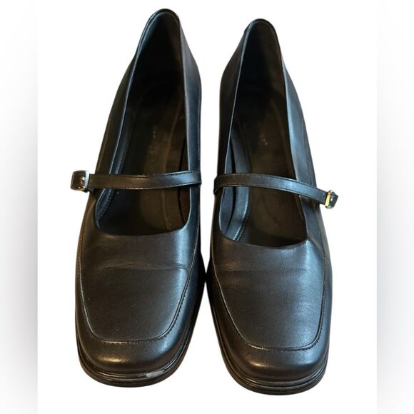 ROCKPORT Womens Black Leather Mary JaneChunky Block Heel Pumps. Size 8.5. EUC - Picture 2 of 8